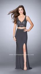 Gigi - Lovely Beaded V-neck Two-piece Jersey Dress 23913