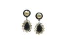 Tresor Collection - Black & Brown Diamond Earring In 18k White Gold