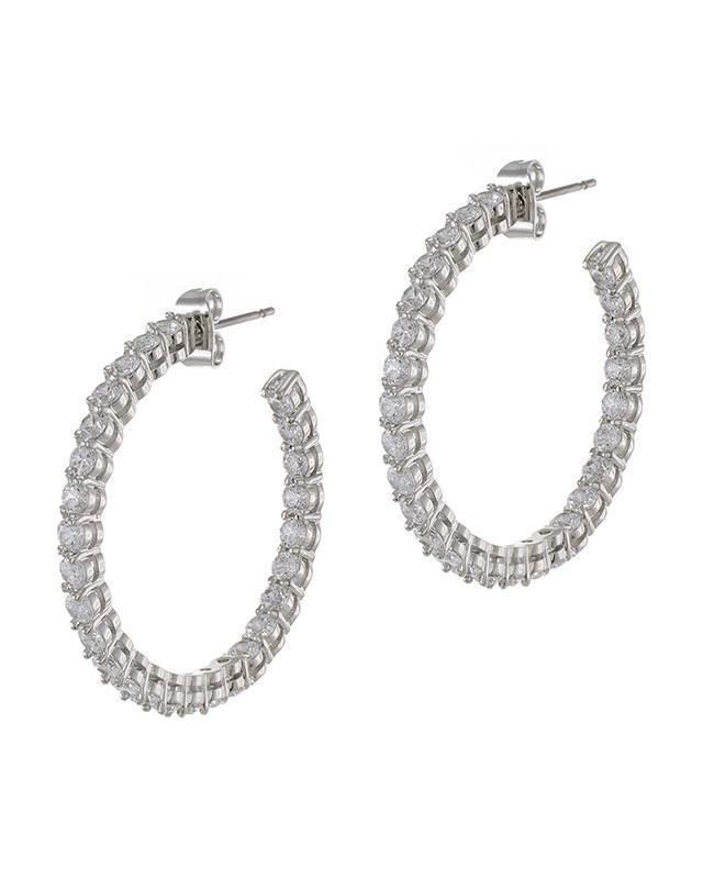 Cz By Kenneth Jay Lane - Inside Out Hoop Earrings 9448660040