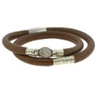 Mabel Chong - Double Brown Leather Pave Diamond Bracelet-wholesale