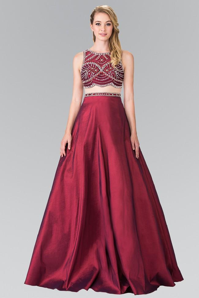 Elizabeth K - Two Piece Sequined Long Gown Gl2250