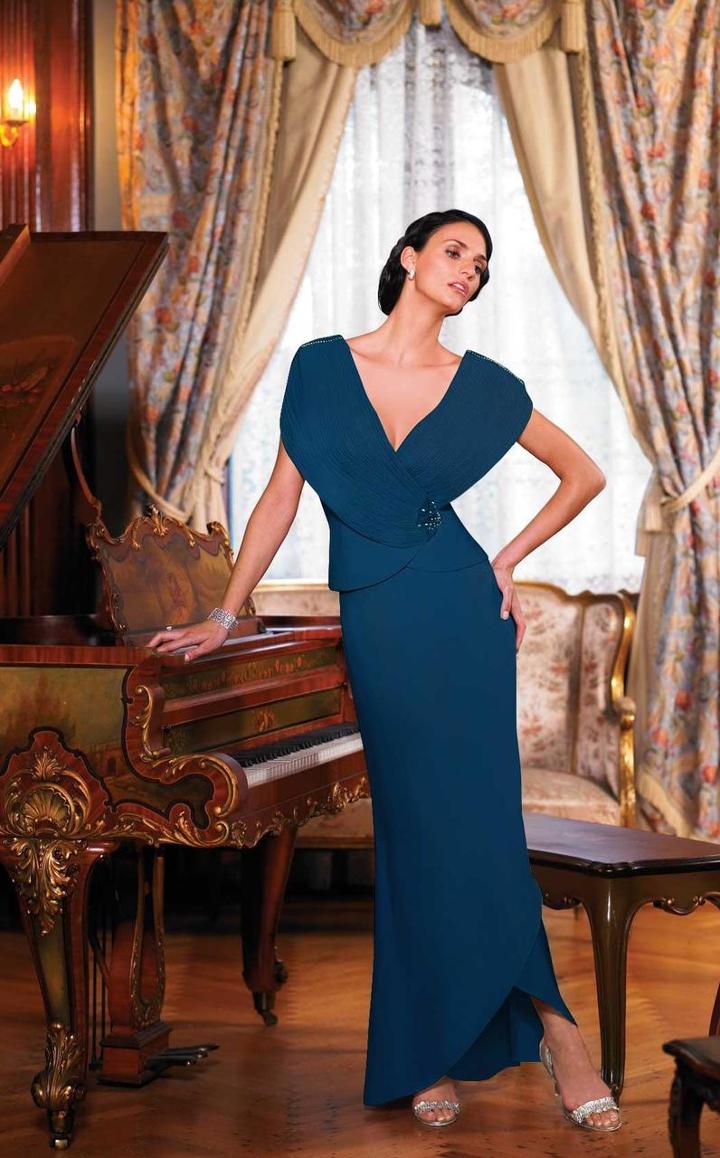 Daymor Couture - Plunging V-neck Sheath Dress 5001
