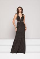 Colors Dress - 1937 Plunging Multi-strap Glittered Jersey Gown