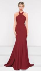 Colors Dress - 1988 Crisscrossed Halter Bodice Mermaid Gown