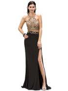 Ornate Halter Two-piece Evening Dress