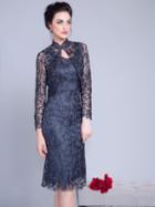 Soulmates - C907 Mandarin Collar Jacket And Dress Set