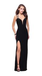 La Femme - 25648 Plunging Sweetheart Crisscross Strapped Gown