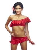 Nicolita Swimwear - Rumba Ruffles Red Skirt Bikini Bottom