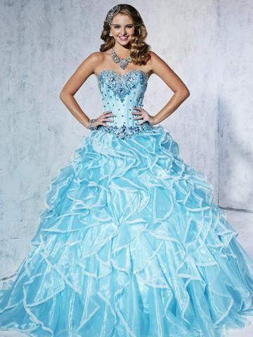Tiffany Designs - 56254 Sequined Sweetheart Ruffled Ballgown