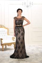 May Queen - Mq1493 Two Piece Lace And Mesh Evening Gown