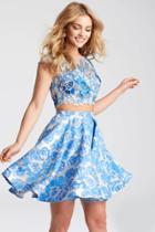 Jovani - Jvn54468 Two-piece Floral Applique Short Dress