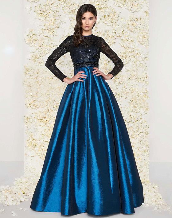 Mac Duggal Couture - 62883d Long-sleeved Beaded Lace Shiny Dress