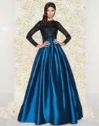 Mac Duggal Couture - 62883d Long-sleeved Beaded Lace Shiny Dress