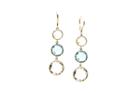 Tresor Collection - Crytal & Sky Blue Topaz Triple Dangle Earrings In 18k Yellow Gold