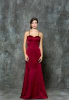 Glow By Colors - G692 Refined Strappy Jersey Long Dress