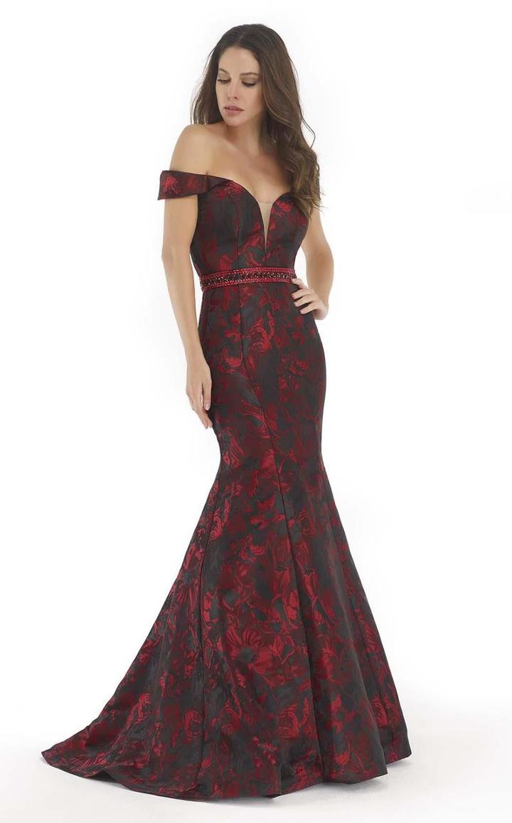 Morrell Maxie - 15623 Printed Off-shoulder Mermaid Dress