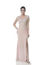 Terani Evening - 1611m0757 Sheer Crystal Beaded Evening Gown