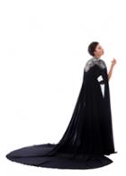 Tarik Ediz - 93499 Deep V-neck Sheath Gown With Chiffon Cape