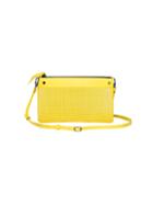 Mofe Handbags - Sonder Perforated Crossbody Wallet Yellow/gunmetal / Genuine Leather