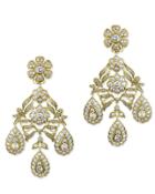 Cz By Kenneth Jay Lane - Gold Plated Chandelier Clip Earring