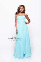 Milano Formals - Strapless Ruched Sweetheart Bedazzled Laced A-line Dress E1824