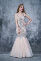 Nina Canacci - 8142 Jeweled V-neck Mermaid Dress