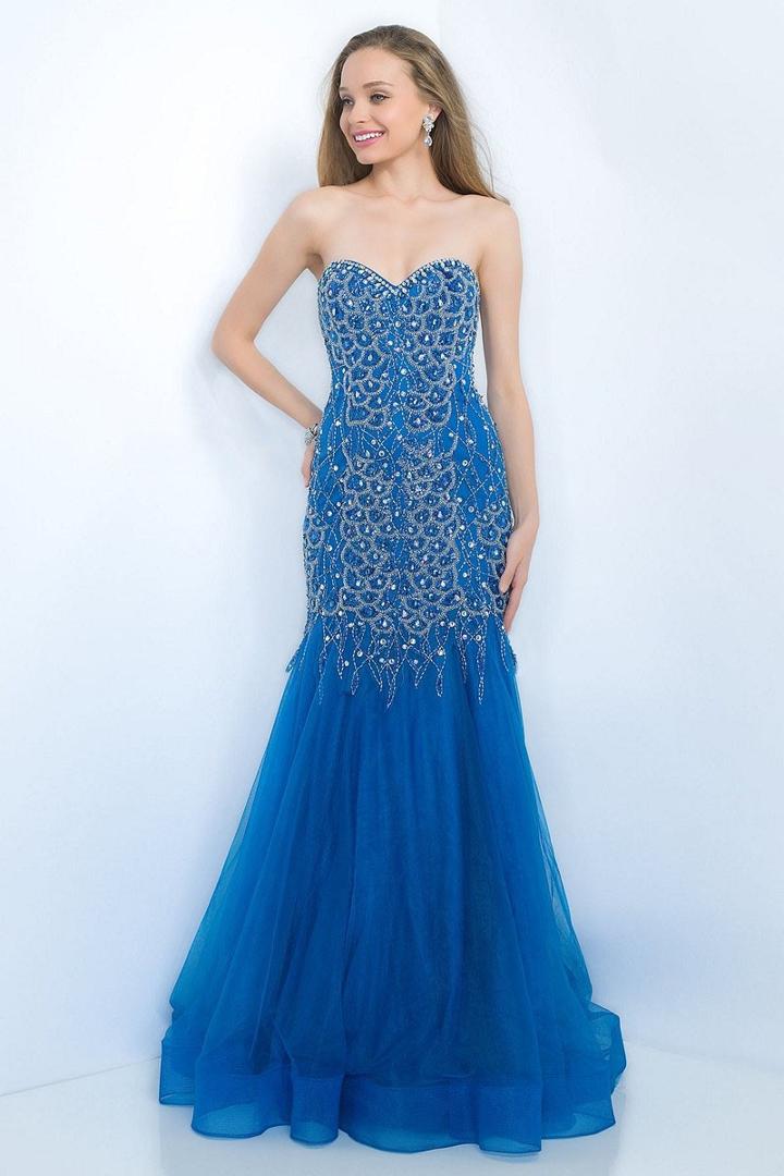 Blush - Jeweled Sweetheart Tulle Trumpet Gown 11090