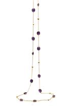 Tresor Collection - Amethyst Smooth Oval Long Necklace In 18k Yellow Gold