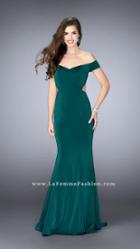 La Femme - Classic Off-shoulder Jersey Mermaid Gown 24250