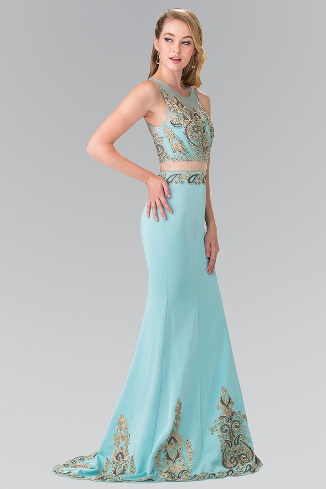 Elizabeth K - Embroider Two Piece Long Dress Gl2248