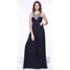 Nox Anabel - Embellished Scoop Neck A-line Dress 2592