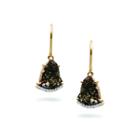 Tresor Collection - Organic Black Diamond With Diamond Pave Accent Earrings In 18k Yellow Gold