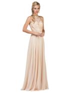 Dancing Queen - 2092 Embroidered Halter A-line Gown