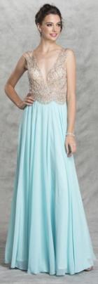 Aspeed - L1496 Embellished Plunging V-neck Evening Dress