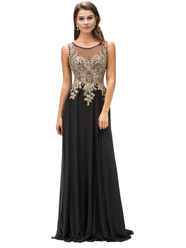 Lace Appliqued Chiffon Prom Dress