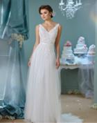 Enchanting By Mon Cheri - 216164 Beaded Lace Sweetheart A-line Dress With Train