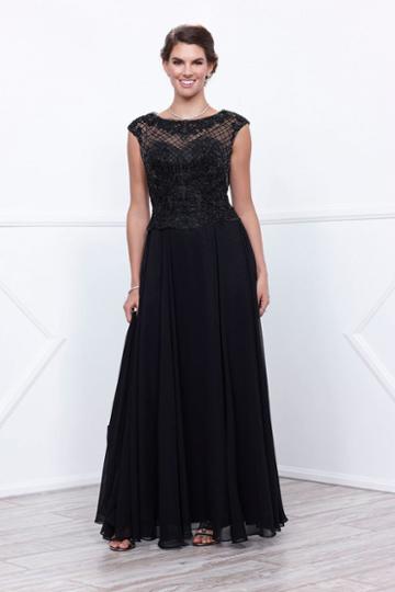 Nox Anabel - 5149 Cap Sleeve Illusion Lattice Gown