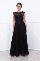 Nox Anabel - 5149 Cap Sleeve Illusion Lattice Gown