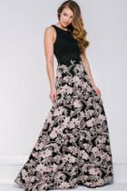 Jovani - 39206 Floral Jewel A-line Dress