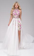 Jovani - 49386 Haltered Floral High Low Dress