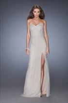 La Femme - 20442 Strapless Luster Pearl Embellished Gown