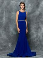 Colors Dress - 1671 Bedazzled Scoop Trumpet Dress