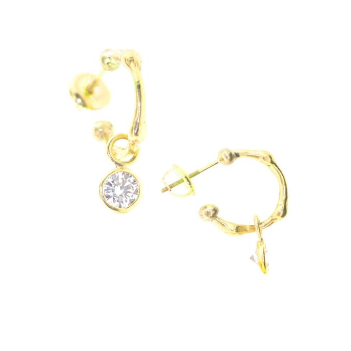 Mabel Chong - Bamboo Earring With Diamond Drops-wholesale