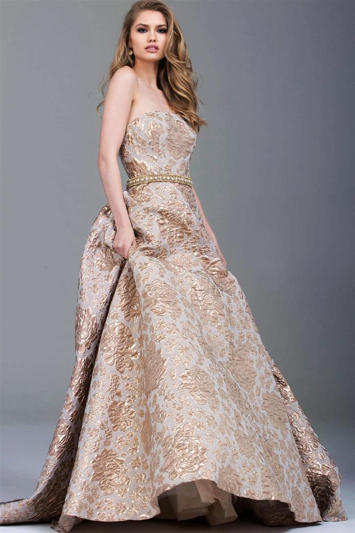 Jovani - 51852 Embellished Straight Across Ballgown