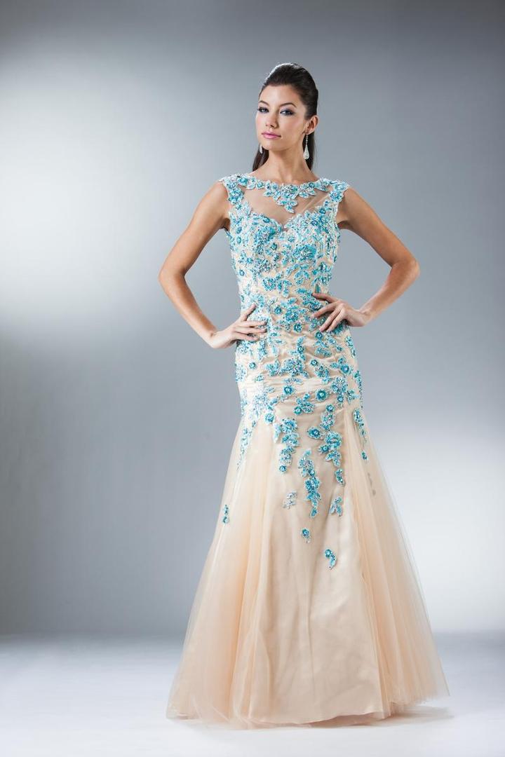 Cinderella Divine - Sleeveless Floral Embellished Mermaid Gown