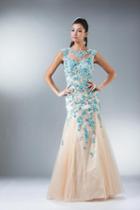 Cinderella Divine - Sleeveless Floral Embellished Mermaid Gown