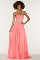 Alyce Paris - 1148 Flowy Chiffon Strapless Tiara Motif Long Gown