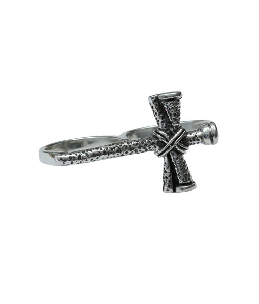 Femme Metale Jewelry - Double Finger Cross Ring
