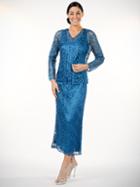 Soulmates - C6184x Queen Three Piece Beaded Silk Lace A-line Skirt Set