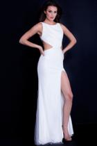 Jovani - 59655 Angular Cutout High Slit Long Gown